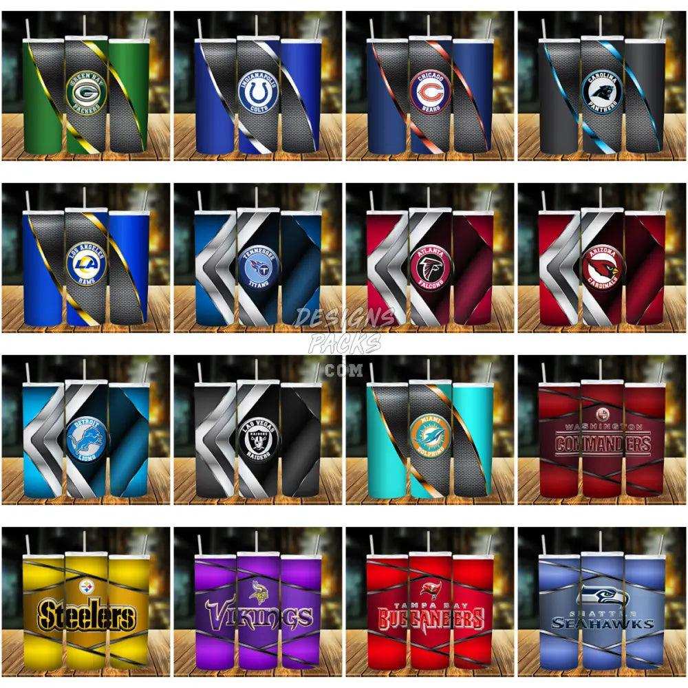 31 Metallic Football Tumbler Wrap Bundle Jpg