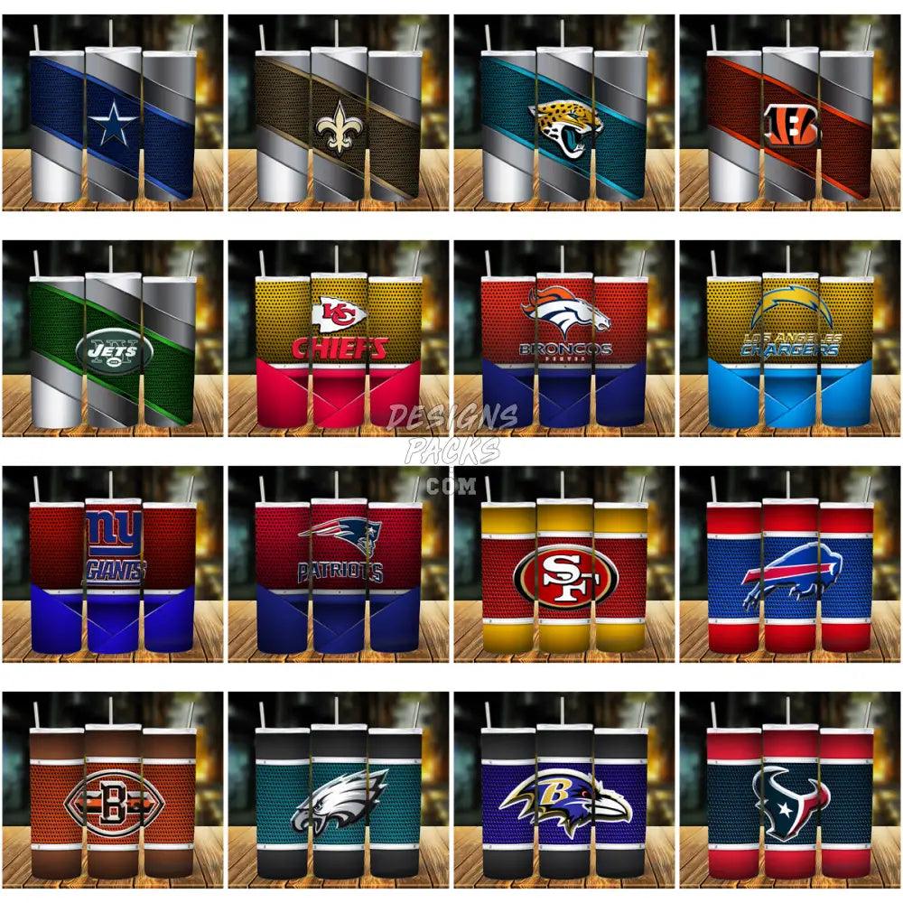 31 Metallic Football Tumbler Wrap Bundle Jpg