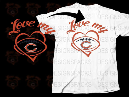 Love My Team Graphic T-Shirt, Sports Heart Logo, White Casual Tee, Unisex Cotton Shirt