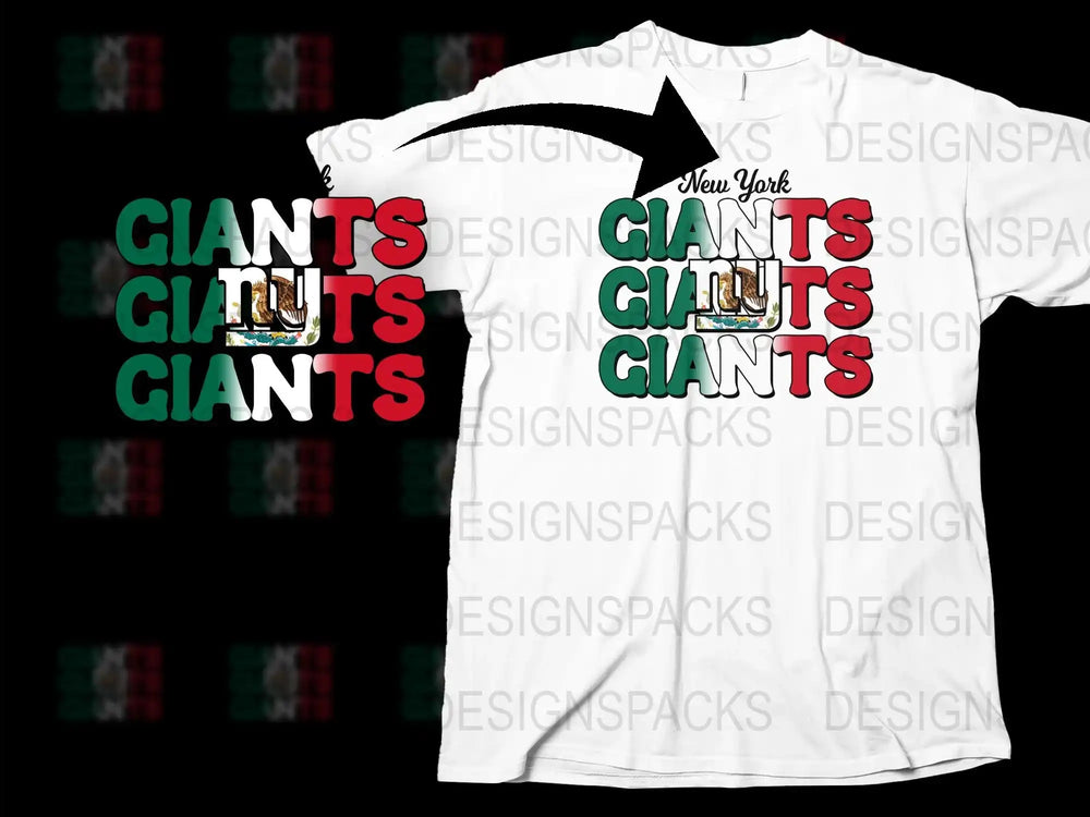 New York Giants Inspired T-Shirt, Reflective Mirror Design, Black and White, Sports Fan Apparel, Unique Game Day Shirt