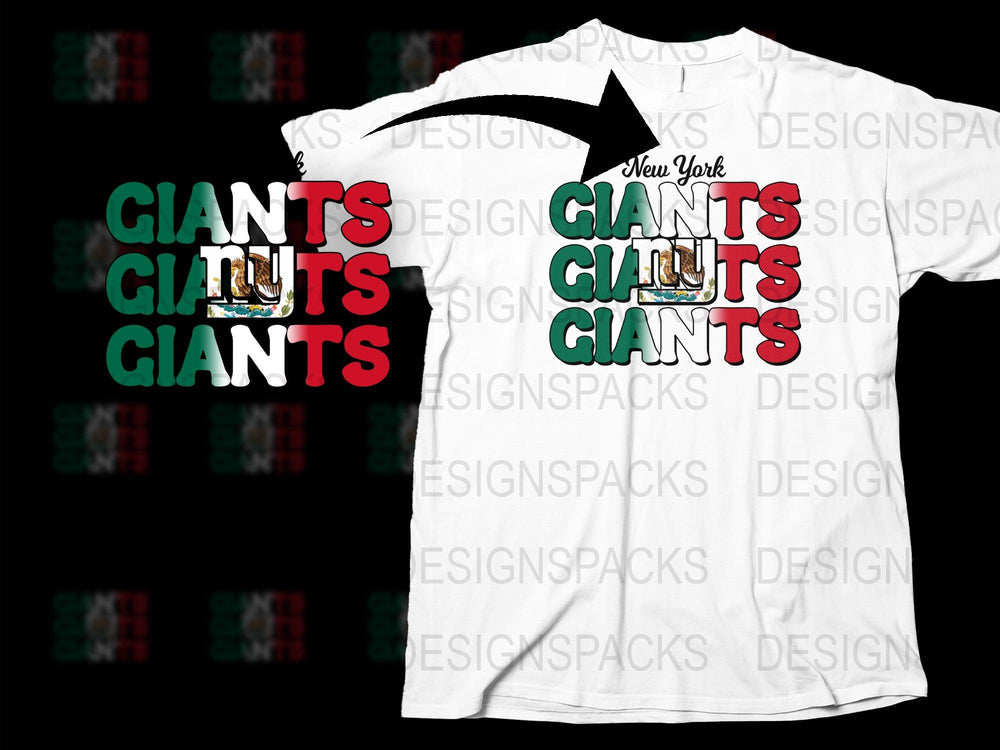 New York Giants Inspired T-Shirt, Reflective Mirror Design, Black and White, Sports Fan Apparel, Unique Game Day Shirt