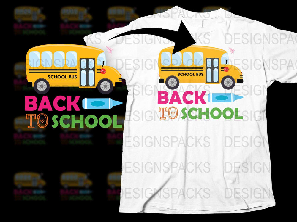 Back to School T-Shirt, Bus Graphic Tee, Kids School Bus Shirt, Colorful Back to School Outfit