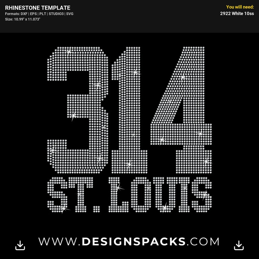 314 St Louis Rhinestone Digital Template