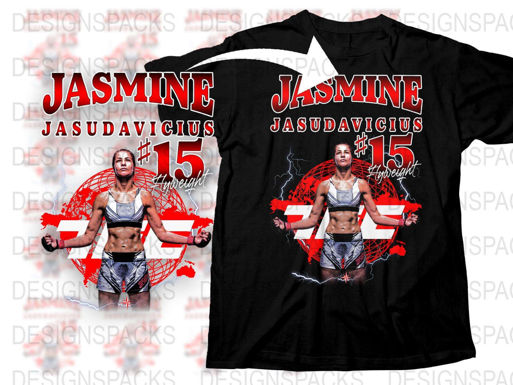 Jasmine Jasudavicius UFC Fighter Graphic T-Shirt, MMA Fan Apparel, Athletic Wear, Unique Sports Gift Idea