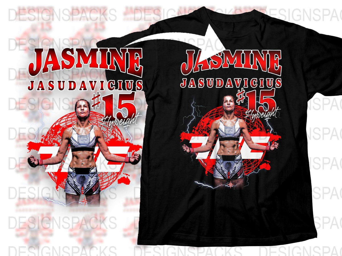 Jasmine Jasudavicius UFC Fighter Graphic T-Shirt, MMA Fan Apparel, Athletic Wear, Unique Sports Gift Idea