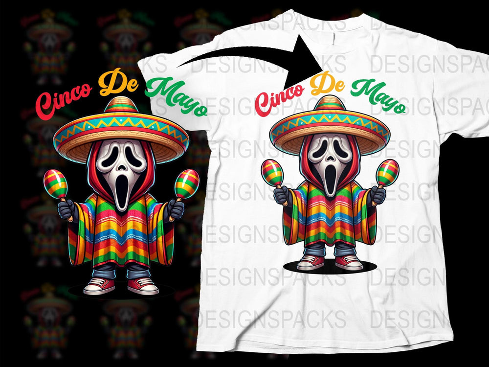 Cinco De Mayo T-Shirt, Colorful Cartoon Character Design, Festive Mexican Holiday Tee, Unisex Adult Clothing