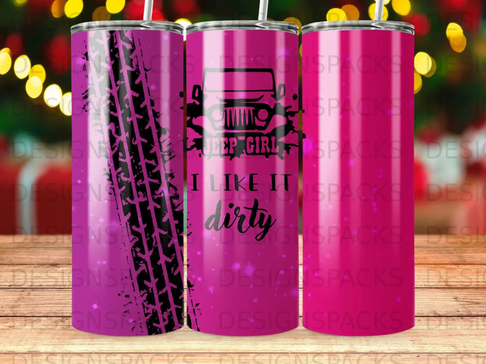 Jeep Girl I LIKE IT dirty Pink Sparkle Tire Track product type