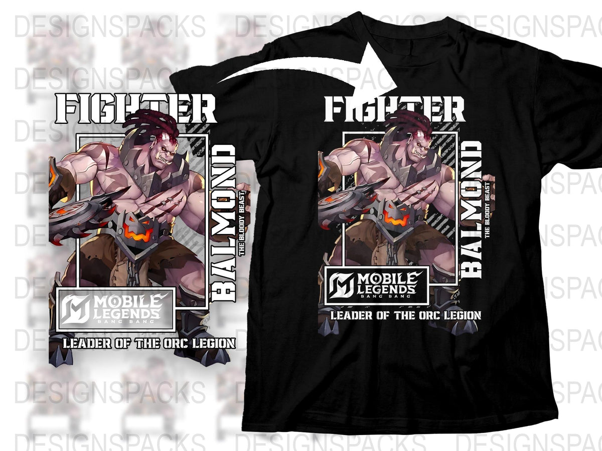 Mobile Legends Balmond Fighter T-Shirt, Orc Legion Leader Gaming Apparel, Unique Graphic Tee for Gamers