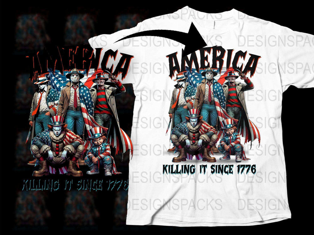 Patriotic America T-shirt, Killing It Since 1776, 4th of July Independence Day Apparel, USA Flag Design Tee