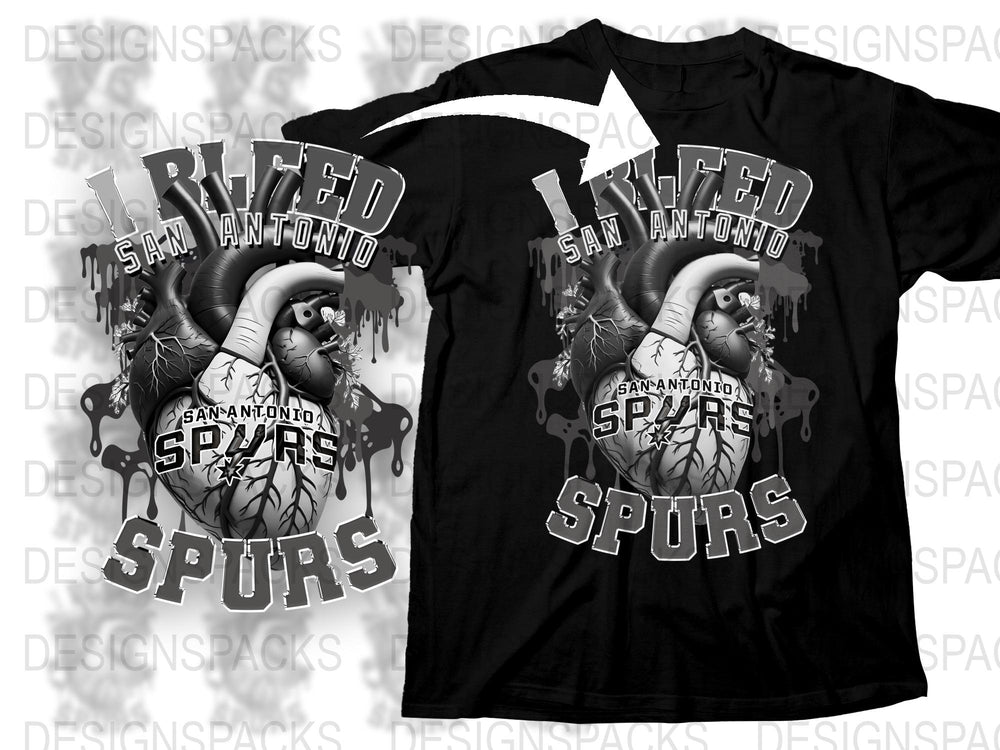 San Antonio Spurs T-Shirt, Black Graphic Tee, Basketball Fan Apparel, Sports Team Merchandise