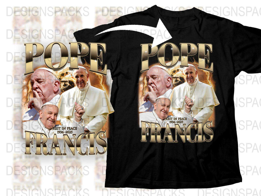 Pope Francis Tribute T-Shirt, Catholic Leader Memorial Tee, Rest in Peace, Religious Gift