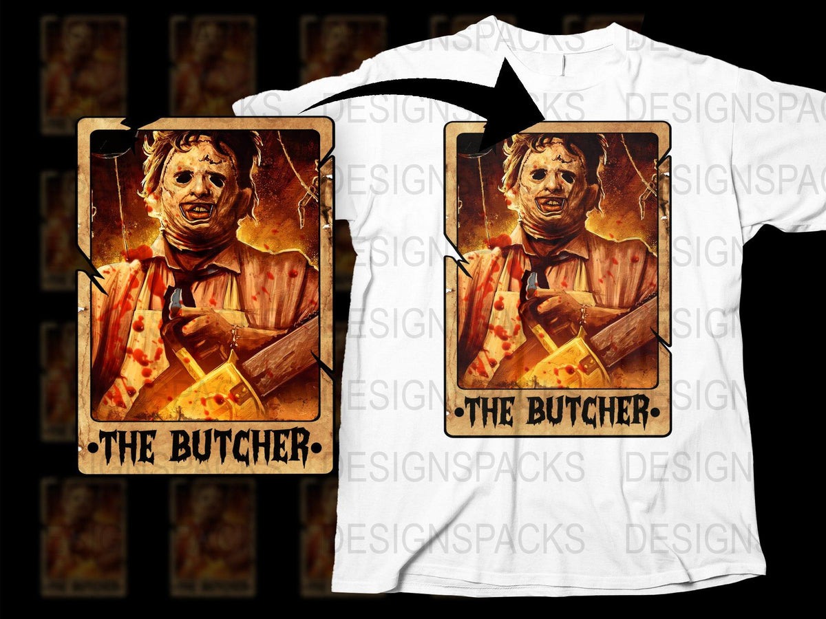 Vintage Horror Movie T-Shirt, The Butcher Graphic Tee, Scary Character Design, Unisex Horror Film Shirt, Gift for Movie Fans