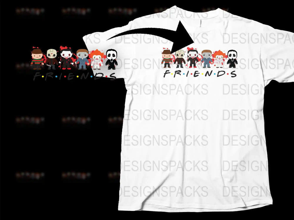 Friends TV Show Christmas T-Shirt, Holiday Graphic Tee, Unisex Santa Monica Crew Neck Shirt