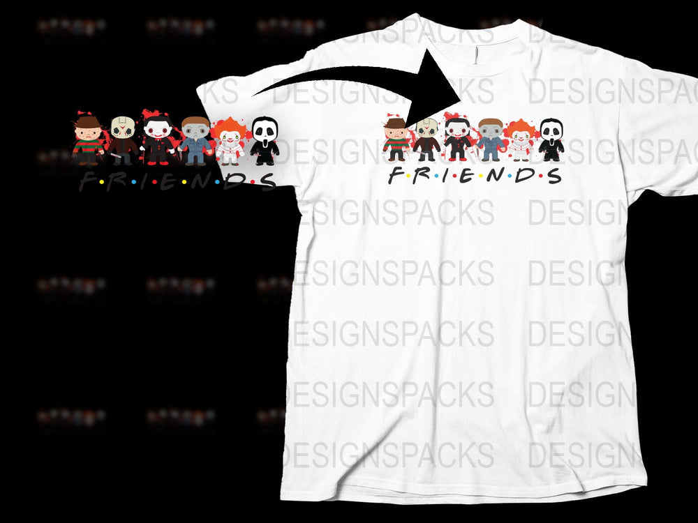 Friends TV Show Christmas T-Shirt, Holiday Graphic Tee, Unisex Santa Monica Crew Neck Shirt