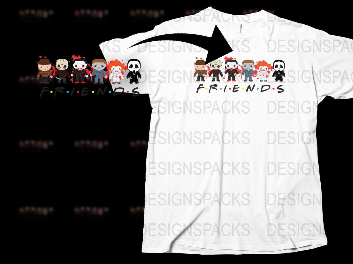 Friends TV Show Christmas T-Shirt, Holiday Graphic Tee, Unisex Santa Monica Crew Neck Shirt