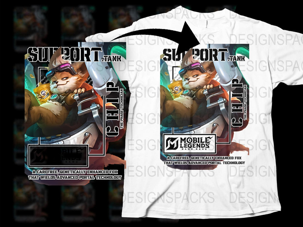 Mobile Legends Game Inspired Fox Character T-Shirt, Support Club Graphic Tee, Gaming Casual Apparel, Unisex Fashion Shirt