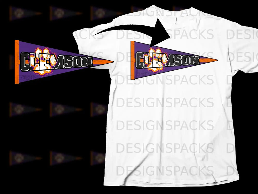 Clemson University Pennant Flag Design T-Shirt