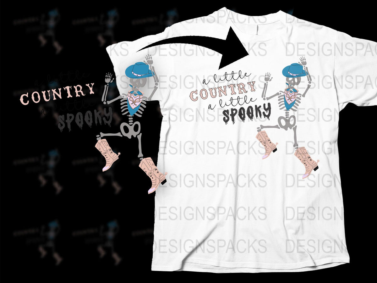 Country Spooky Skeleton Cowboy T-Shirt, Halloween Graphic Tee, Unisex Western Skull Shirt