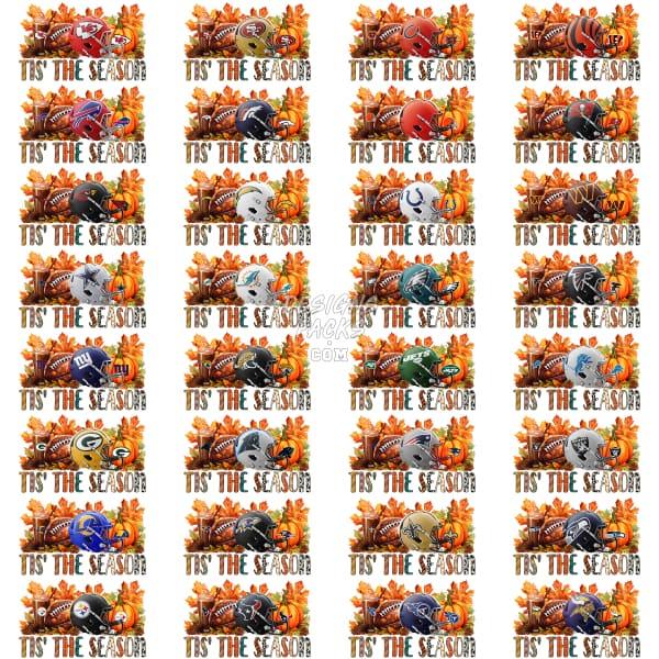 32 Autumn Fall Halloween Football Teams Designs Bundle Png