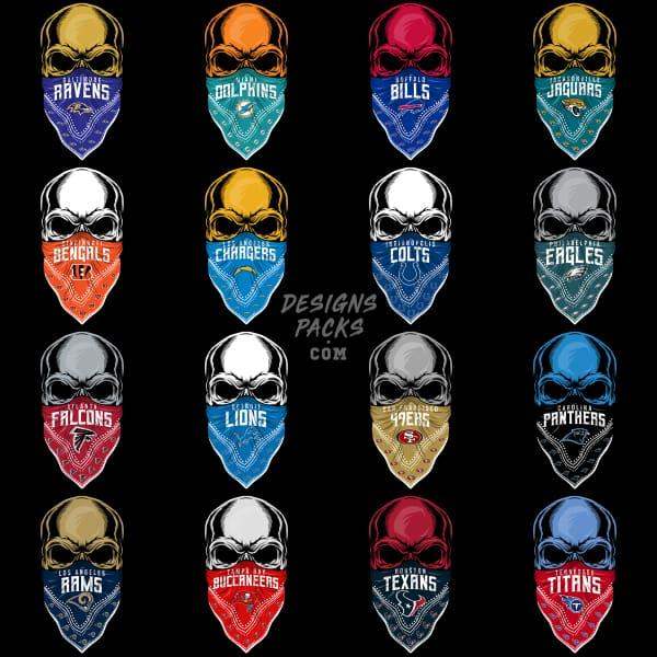 32 Bandana Football Designs Bundle Png