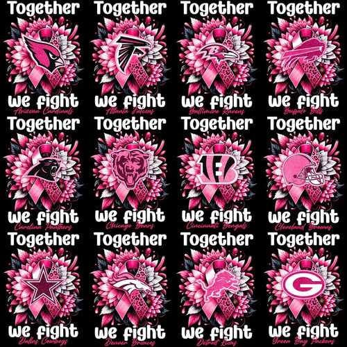 32 Breast Cancer Awareness Football Teams Designs Bundle PNG