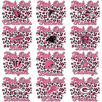 Load image into Gallery viewer, 32 Breast Cancer Football Teams Pink Out Leopard Designs Bundle PNG
