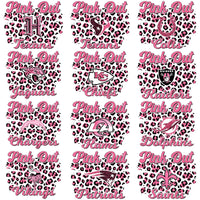 Load image into Gallery viewer, 32 Breast Cancer Football Teams Pink Out Leopard Designs Bundle PNG
