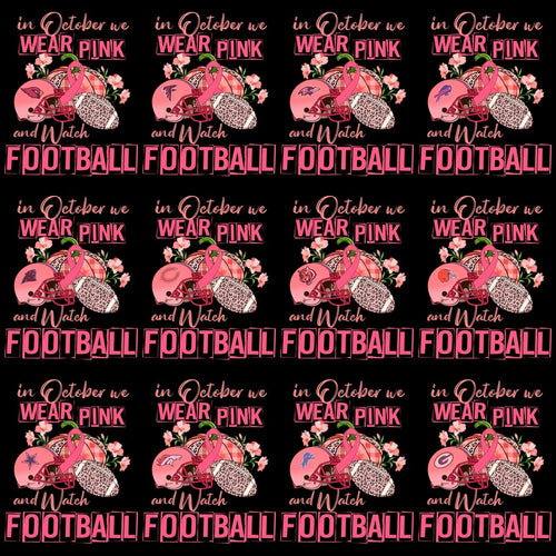 32 Cancer Awareness in October We Wear Pink & Watch Football Teams Designs Bundle PNG