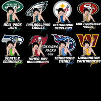 Load image into Gallery viewer, 32 Cartoon Betty Football Teams Designs Bundle Png + Ai
