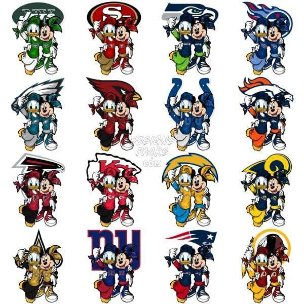 32 Cartoon MINNIE Football Designs Bundle PNG