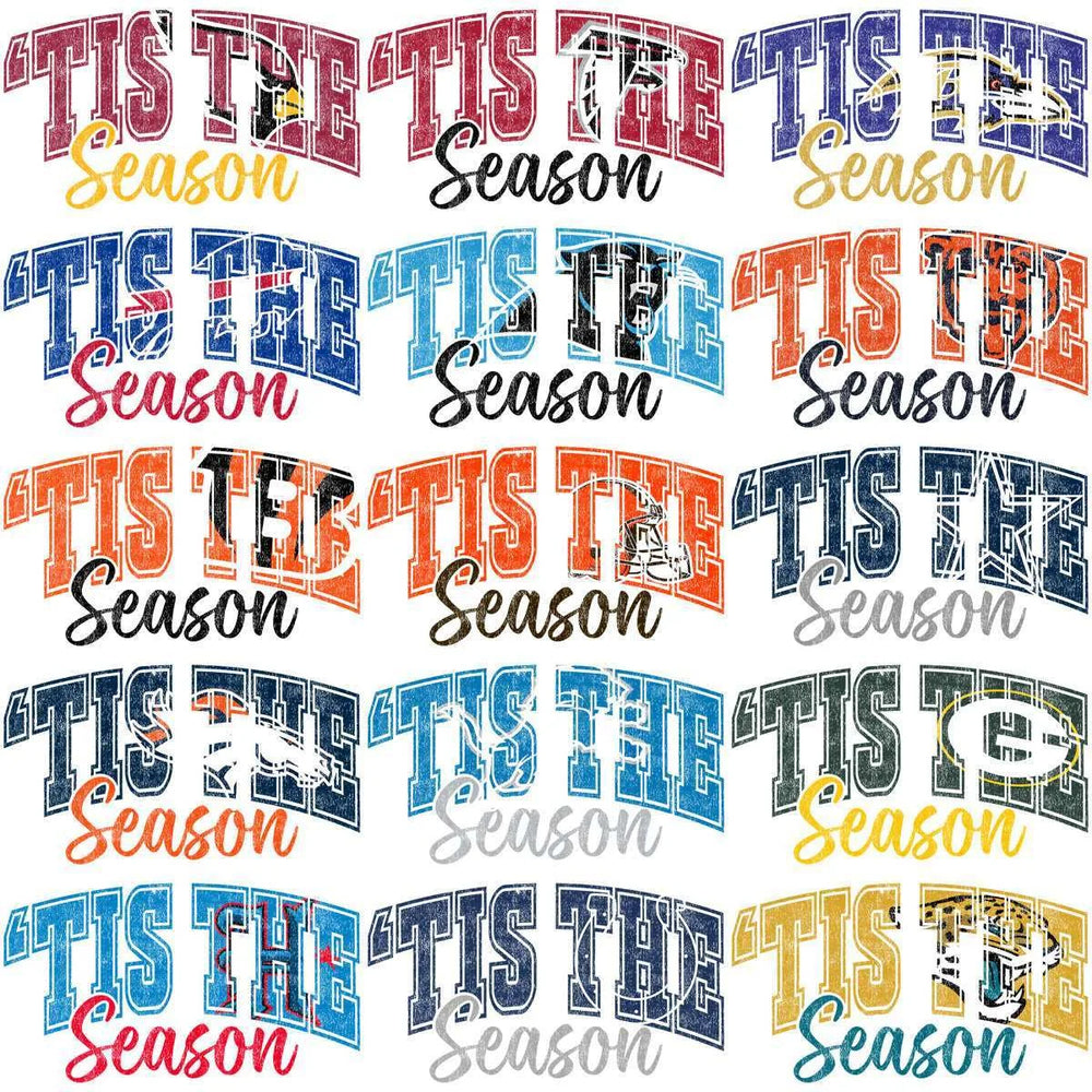 32 Christmas Tis The Season Football Teams Logo Designs Bundle PNG