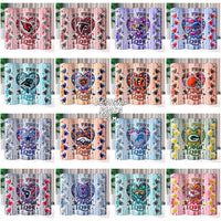 Load image into Gallery viewer, 32 Diamond Heart True Love Football Teams Tumbler Wrap Bundle Jpg
