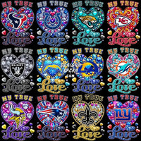 Load image into Gallery viewer, 32 Diamond My True Love Football Teams Designs Bundle Png
