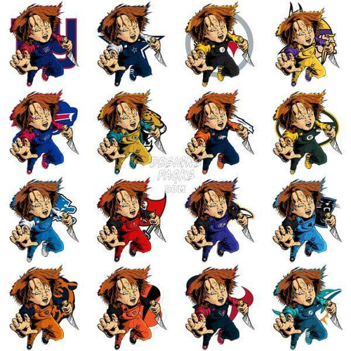 32 Doll Movie Horror Football Designs Bundle Png