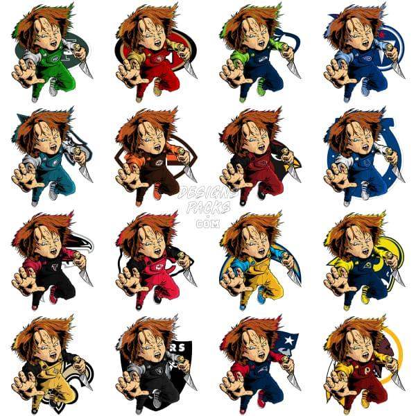 32 Doll Movie Horror Football Designs Bundle Png