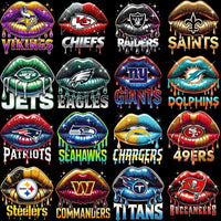 Load image into Gallery viewer, 32 Dripping LIPS Football Teams Designs Bundle PNG
