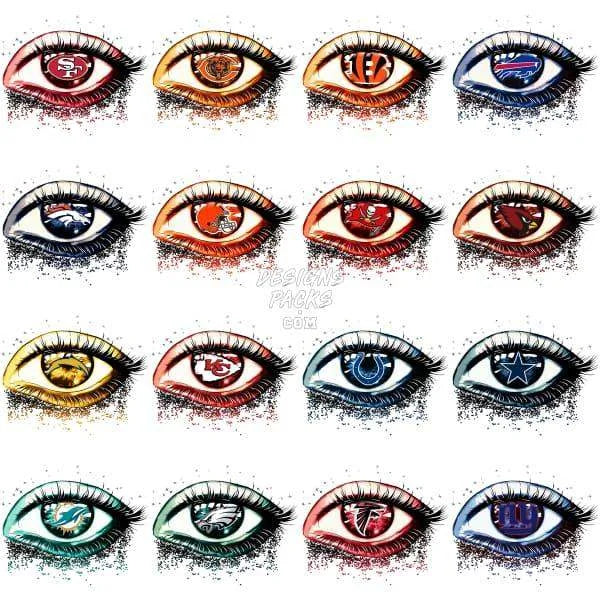 32 EYES Football Designs Bundle PNG