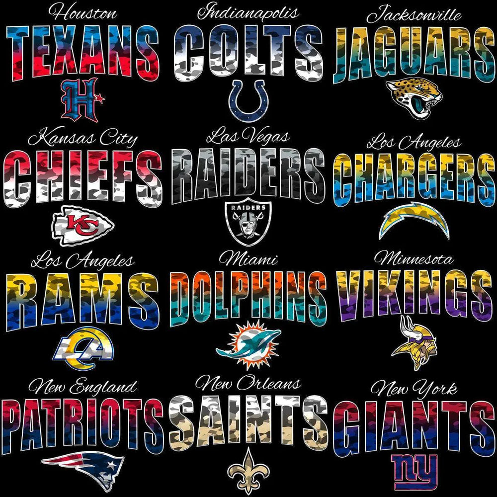 32 Football Logo Teams Camouflage Designs Bundle PNG