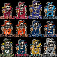 Load image into Gallery viewer, 32 Football Logo Teams Skull Girl Drink Designs Bundle PNG
