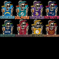 Load image into Gallery viewer, 32 Football Logo Teams Skull Girl Drink Designs Bundle PNG
