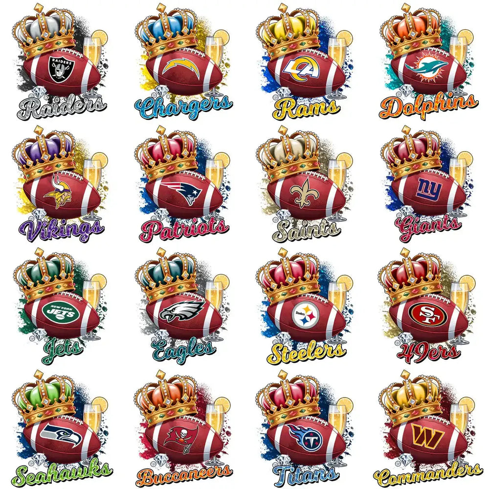 32 Football Luxury King Teams Designs Bundle PNG