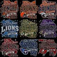 Load image into Gallery viewer, 32 Football State Map Teams USA Rhinestone Style Designs Bundle PNG
