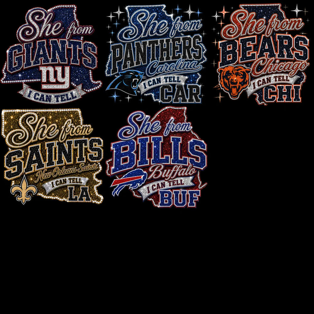 32 Football State Map Teams USA Rhinestone Style Designs Bundle PNG