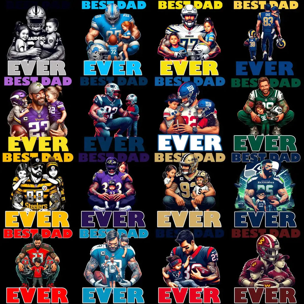 32 Football Teams Best Dad Ever Designs Bundle PNG