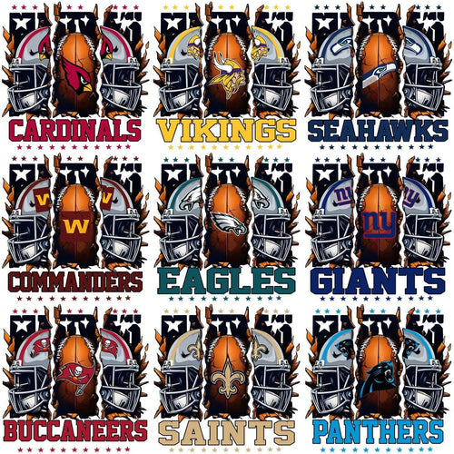 32 Football Teams Broken Helmet Designs Bundle PNG