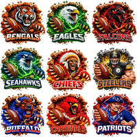Load image into Gallery viewer, 32 Football Teams Cartoon Mascots Fans Designs Bundle PNG
