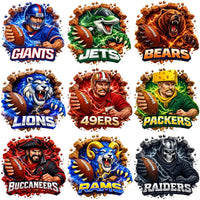 Load image into Gallery viewer, 32 Football Teams Cartoon Mascots Fans Designs Bundle PNG
