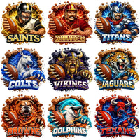 Load image into Gallery viewer, 32 Football Teams Cartoon Mascots Fans Designs Bundle PNG
