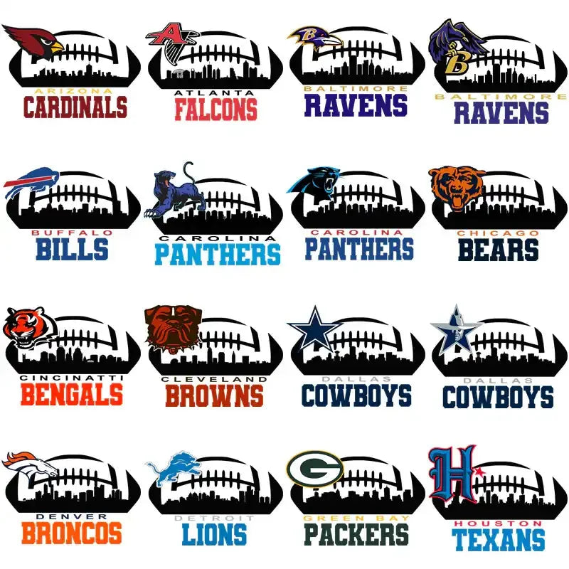 32 Football Teams City Silhouette Designs Bundle PNG