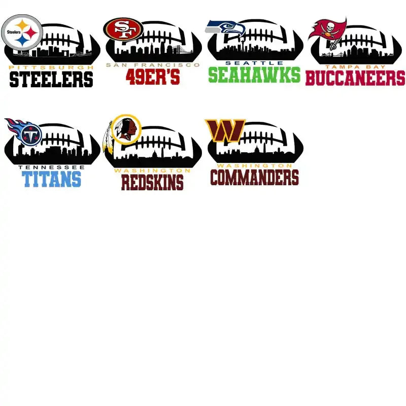 32 Football Teams City Silhouette Designs Bundle PNG